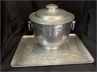 HAMMERED ALUMINUM 8.5 “ ICE BUCKET & 14 X 9 “