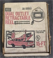 Vintage Sears Dual Outlet Retractable Outlet Reel