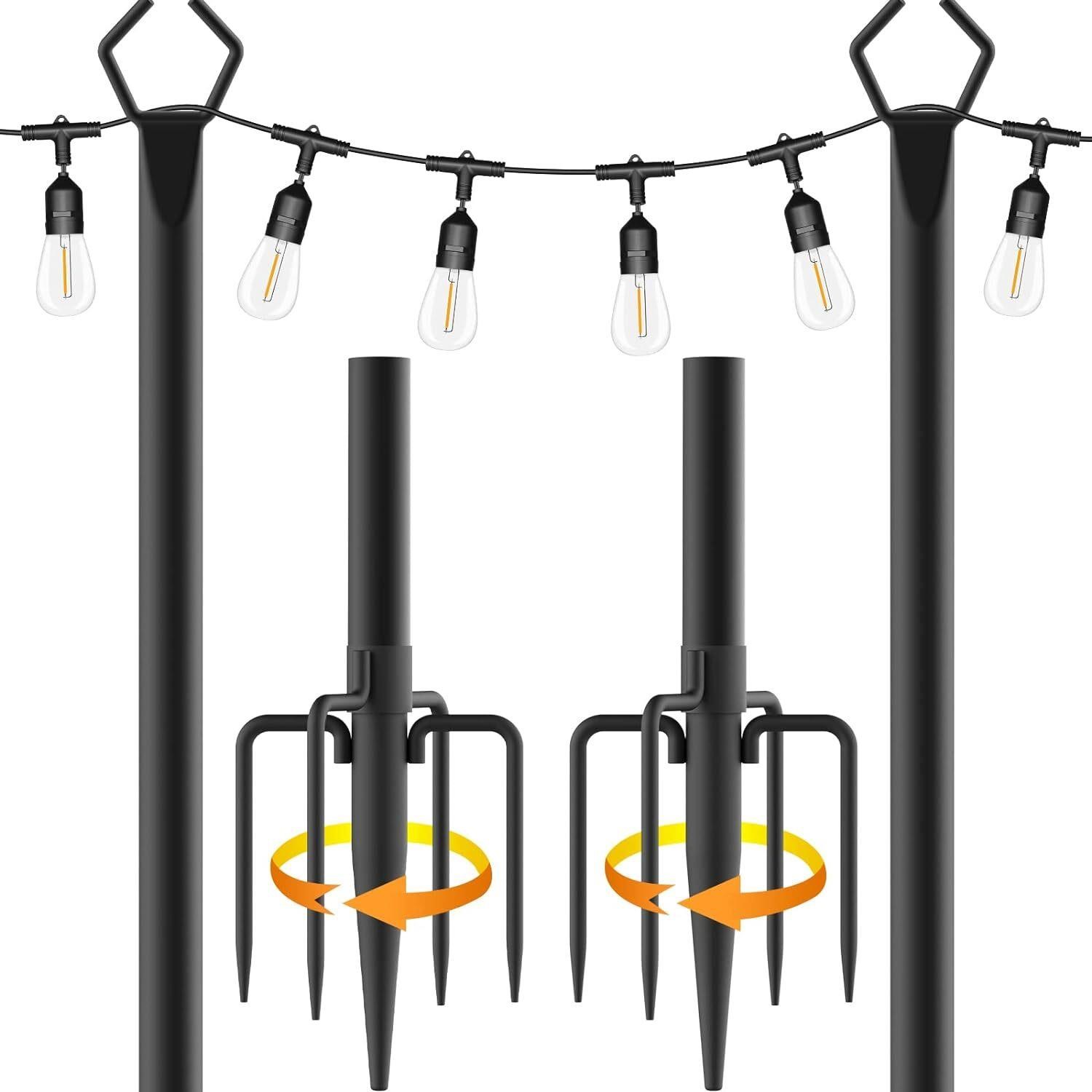 $53 Metal Poles w/ Fork for Outdoor String Lights