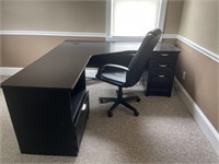 L -Shaped Office Desk and Chair