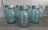 7x Blue Ball Mason Quart Jars