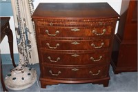 Mahogany curved front chest of drawers with