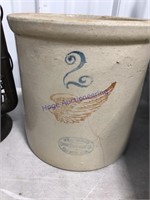 2 gallon red wing crock, usual age cracks & chips