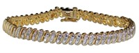 Beautiful Diamond Accented Wavelink Bracelet