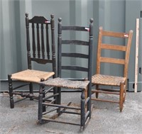 Three New England Country Side Chairs