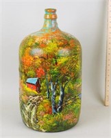 Folk Art Painted Five Gallon Water Bottle