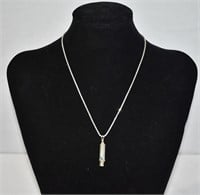 Vtg Sterling Silver Whistle & Chain Necklace