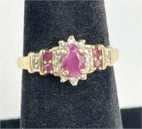 10K Yellow Gold Ruby Ring