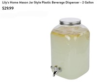 gallon Lily's Home Mason Jar Style Plastic Beveran