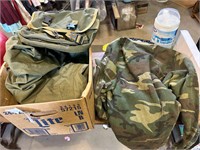 2 DUFFEL BAGS, SWEATSHIRT L, 2 PACKS, ARMY GR/CAMO