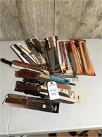 Misc. lot of new and used butcher knives &