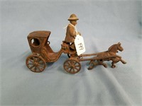 Antique Cast Iron Horse And Buggy Set