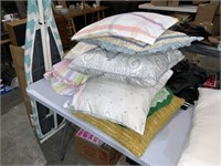 stack of throw pillows