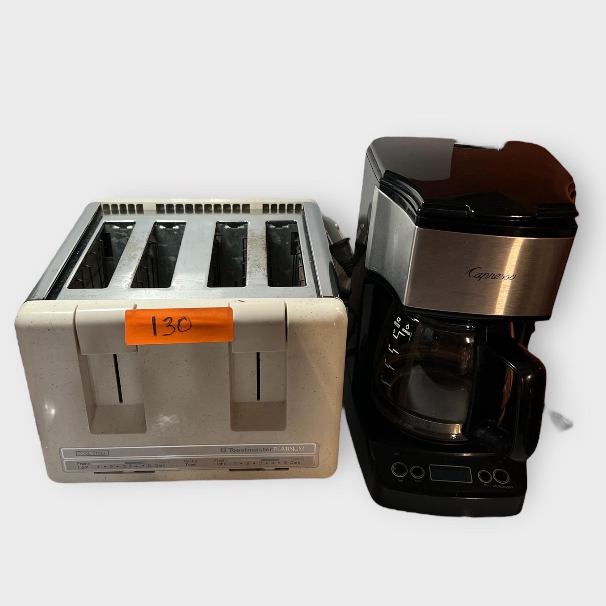 Toastmaster Platinum Toaster & Capresso Coffee