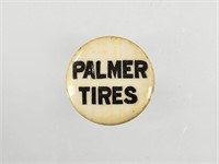 CELLULOID PALMER TIRES BICYCLE ADVERTISING BUTTON