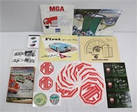 MG Car Notebook, Post Cards, Books, Stickers +Lot