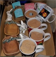 Ceramic Bunny Baskets & Coffee Mug Lot