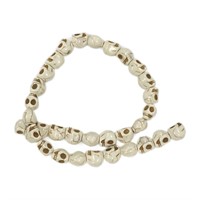 Natural Ivory White Howlite Skull Bead Strand