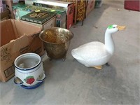 Ceramic duck, strawberry pot and more