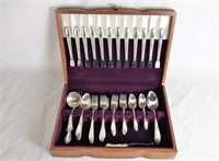 WM Rogers & Son Silverware Set in Wood Box