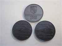 Lot of 3 Porsche Coin Metals