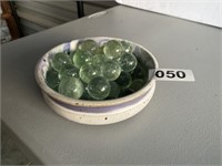 Glass Marbles in Dish U231