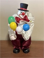 Vintage working music, action, clown doll 11"h