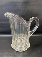 Vtg. 4 pc mould Depression Glass pitcher 8.5'h