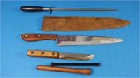 Regent Knife, Sharpening Stick, Vintage Chefs