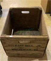 Vintage apple crate marked Stewart Bell Junior,