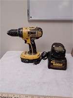 Cordless drill with battery and charger