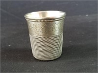 Vintage sterling silver thimble-form jigger