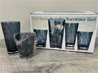 New 16 piece acrylic tumbler set