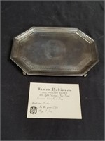 Antique octagonal Georgian silver card tray