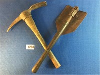 Vintage Pick-Ax & Folding Shovel