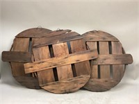 Vintage Wooden Half Bushel Basket Lids