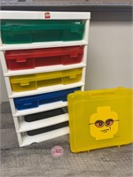 Lego storage container and rack (one missing)