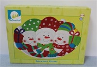 Whimsical "Snowman" Platter - in box