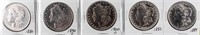 Coin 5 Morgan Silver Dollars 80,90-O, 00-O, 82, 89