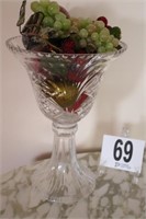 (14" Tall) Glass Compote With Jeweled Fruit (Rm