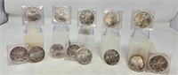 44 Silver Eagles; (9) .999 Silver Rounds