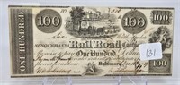 $100 Note Baltimore Railroad
