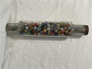 Antique Glass Rolling Pin w/ Marbles