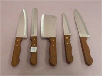 Five Chef's Delight Butcher Knives