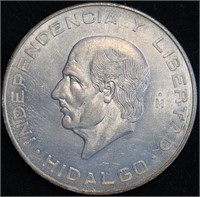 1955 MEXICO 10 PESOS 90% Silver MS Hidalgo Grande