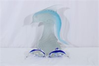 3 Blown Art Glass Dolphins