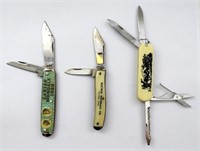 (3) VINTAGE ADVERTISING POCKET KNIVES