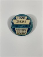 1928 PA RESIDENTS FISHING LICENSE: