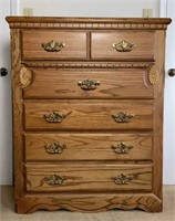 Five Drawer Dresser with Brass Hardware