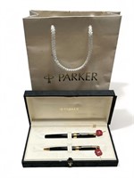 18K gold Parker Sonnet Laque pen set in original
